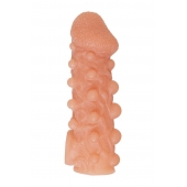 Телесная закрытая насадка с шариками Cock Sleeve Size S - 13,8 см. - KOKOS - в Ярославле купить с доставкой
