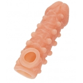 Телесная закрытая насадка с шариками Cock Sleeve Size S - 13,8 см. - KOKOS - в Ярославле купить с доставкой