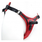 Красно-черный женский пояс с 2 способами крепления насадок - LOVETOY (А-Полимер) - купить с доставкой в Ярославле