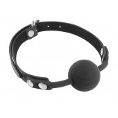 Черный силиконовый кляп-шарик на ремешках - Fetish Tentation - купить с доставкой в Ярославле