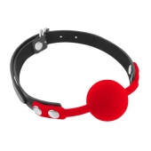 Красный кляп-шарик на черных ремешках - Fetish Tentation - купить с доставкой в Ярославле