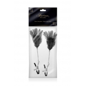 Зажимы для сосков с черными перьями Sweet Caress Feather Nipple Clumps - Sweet Caress - купить с доставкой в Ярославле