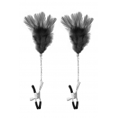 Зажимы для сосков с черными перьями Sweet Caress Feather Nipple Clumps - Sweet Caress - купить с доставкой в Ярославле