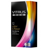 Цветные ароматизированные презервативы VITALIS PREMIUM color   flavor - 12 шт. - Vitalis - купить с доставкой в Ярославле