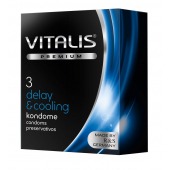Презервативы VITALIS PREMIUM delay   cooling с охлаждающим эффектом - 3 шт. - Vitalis - купить с доставкой в Ярославле