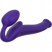 Фиолетовый безремневой страпон Silicone Bendable Strap-On - size S - Strap-on-me - купить с доставкой в Ярославле