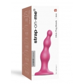 Розовая насадка Strap-On-Me Dildo Plug Beads size S - Strap-on-me - купить с доставкой в Ярославле