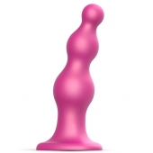 Розовая насадка Strap-On-Me Dildo Plug Beads size S - Strap-on-me - купить с доставкой в Ярославле