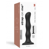 Черная насадка Strap-On-Me Dildo Geisha Balls size M - Strap-on-me - купить с доставкой в Ярославле