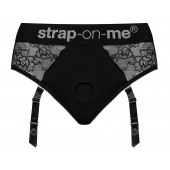 Черные трусики для насадок Diva Lingerie Harness - size S - Strap-on-me - купить с доставкой в Ярославле