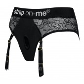 Черные трусики для насадок Diva Lingerie Harness - size M - Strap-on-me - купить с доставкой в Ярославле