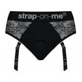 Черные трусики для насадок Diva Lingerie Harness - size M - Strap-on-me - купить с доставкой в Ярославле
