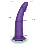 Фиолетовая гладкая изогнутая насадка-плаг - 17 см. - LOVETOY (А-Полимер) - купить с доставкой в Ярославле