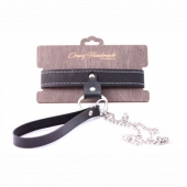 Узкий однослойный ошейник с поводком - Crazy Handmade - купить с доставкой в Ярославле