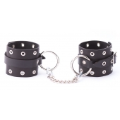 Черные кожаные оковы с люверсами - Crazy Handmade - купить с доставкой в Ярославле
