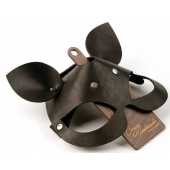 Черная кожаная маска  Кошка  с маленькими ушками - Crazy Handmade - купить с доставкой в Ярославле