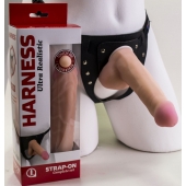 Страпон Harness из двух предметов: трусики с плугом и насадка-фаллос - 17 см. - LOVETOY (А-Полимер) - купить с доставкой в Ярославле