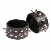 Чёрные напульсники с шипами и заклепками - Sitabella - купить с доставкой в Ярославле