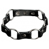 Кожаный черный ошейник с кольцами - Sitabella - купить с доставкой в Ярославле