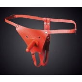 Красные кожаные универсальные трусики со штырьком для насадок - Sitabella - купить с доставкой в Ярославле