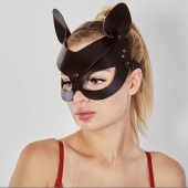 Коричневая кожаная маска  Кошечка - Sitabella - купить с доставкой в Ярославле
