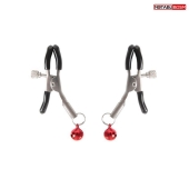 Серебристые зажимы на соски с шариками - Notabu - купить с доставкой в Ярославле