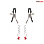 Серебристые зажимы на соски с шариками на цепочках - Notabu - купить с доставкой в Ярославле