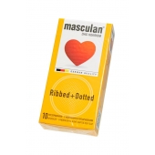 Презервативы с колечками и пупырышками Masculan Ribbed+Dotted - 10 шт. - Masculan - купить с доставкой в Ярославле