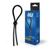 Черное силиконовое лассо с шариком для утяжки - Sex Expert - в Ярославле купить с доставкой