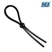 Черное силиконовое лассо с шариком для утяжки - Sex Expert - в Ярославле купить с доставкой