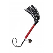 Черно-красная кожаная плеть - 50 см. - Pecado - купить с доставкой в Ярославле