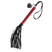 Черно-красная кожаная плеть - 50 см. - Pecado - купить с доставкой в Ярославле