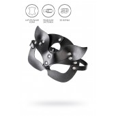 Черная кожаная рельефная маска кошки - Pecado - купить с доставкой в Ярославле