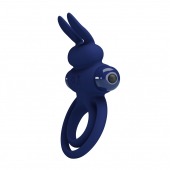 Синее эрекционное кольцо с вибростимуляцией клитора Powerful Ring - Baile - в Ярославле купить с доставкой