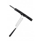 Черный кожаный ошейник-воротник с поводком - Pecado - купить с доставкой в Ярославле