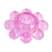 Розовое гелевое эрекционное кольцо-цветок - Toyfa Basic - в Ярославле купить с доставкой