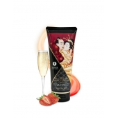 Массажный крем для тела с ароматом клубники и шампанского Sparkling Strawberry Wine - 200 мл. - Shunga - купить с доставкой в Ярославле