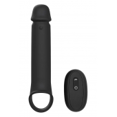 Черная насадка-удлинитель с вибрацией Vibrating Extender With Remote - Dream Toys - в Ярославле купить с доставкой