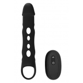 Черная насадка-удлинитель Vibrating Extender With Remote с вибрацией - Dream Toys - в Ярославле купить с доставкой