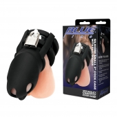 Черная клетка для пениса Silicone Small 2 in Cock Cage With Ball Divider - BlueLine - купить с доставкой в Ярославле
