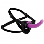 Лиловый поясной страпон Navigator Silicone G-Spot Dildo with Harness - 17,8 см. - XR Brands - купить с доставкой в Ярославле