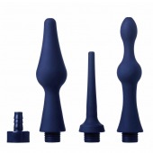 Набор из 3 универсальных насадок для анального душа Universal 3 Piece Silicone Enema Attachment Set - XR Brands - купить с доставкой в Ярославле