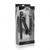 Черный кляп в форме косточки Hound Adjustable Dog Bone Gag - XR Brands - купить с доставкой в Ярославле