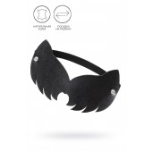 Черная закрытая кожаная маска с ушками кошки - Pecado - купить с доставкой в Ярославле