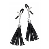 Зажимы на соски «Прищепки» с черными кисточками из замши - Pecado - купить с доставкой в Ярославле