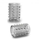 Прозрачная насадка с шипами и шишечками STAY HARD COCK SLEEVE 03 CLEAR - Blush Novelties - в Ярославле купить с доставкой