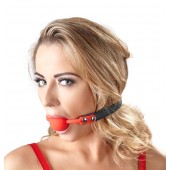 Силиконовый кляп-шар на чёрных ремешках Red Gag silicone - Orion - купить с доставкой в Ярославле