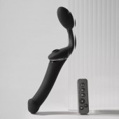 Черный безремневой вибрострапон Strap-On-Me Multi Orgasm Size XL - Strap-on-me - купить с доставкой в Ярославле