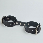 Черные кожаные наручники-фиксатор - Sitabella - купить с доставкой в Ярославле
