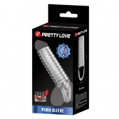 Прозрачная насадка на пенис с ребрышками и подхватом мошонки - Baile - в Ярославле купить с доставкой